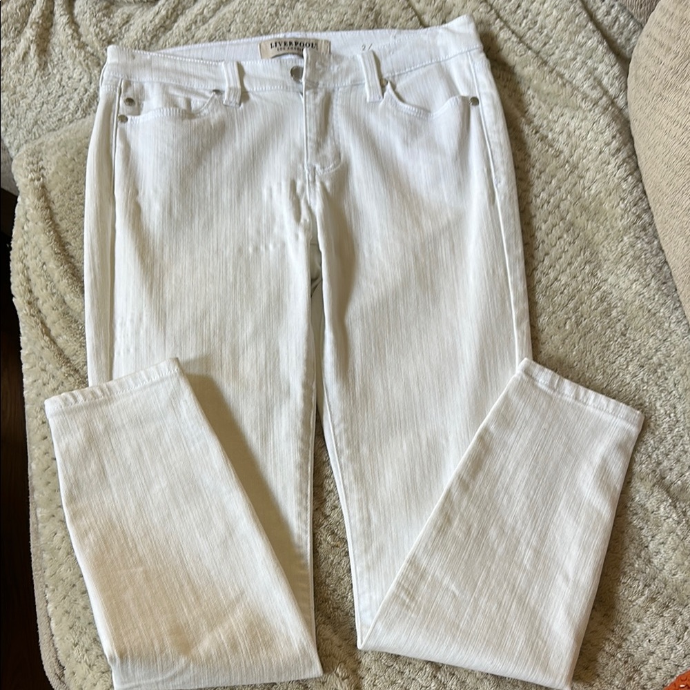 Liverpool White Ankle Skinny-Leg Jeans